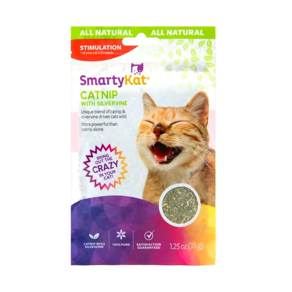 SmartyKat Catnip & Silvervine 35 g Natural Blend Cat Toy with Resealable Pouch, Assorted