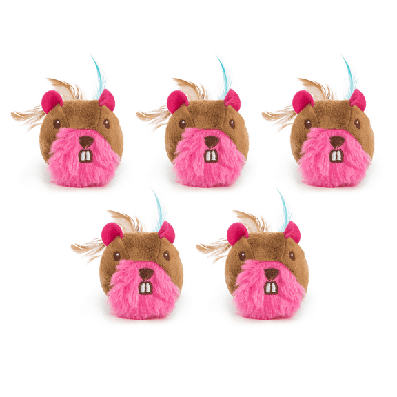 SmartyKat, Chit Chatter Cat for Indoor Cats & Kittens, Plush Electronic Sound Toy, Satisfies Hunting Instincts, Color Styles Vary, 5-Pack