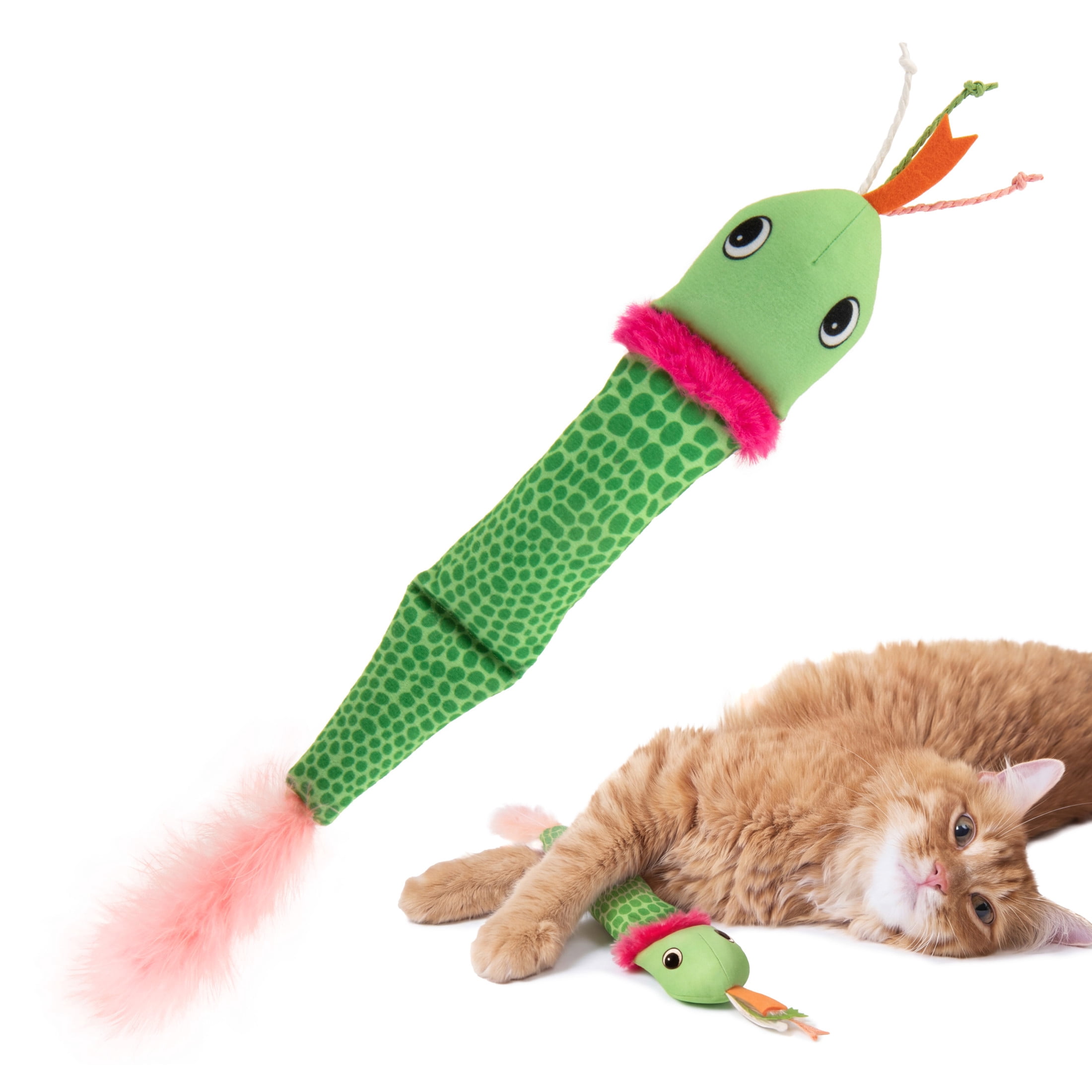 SmartyKat Crinkle Creeper Crinkle Plush Kicker Cat Toy with Catnip