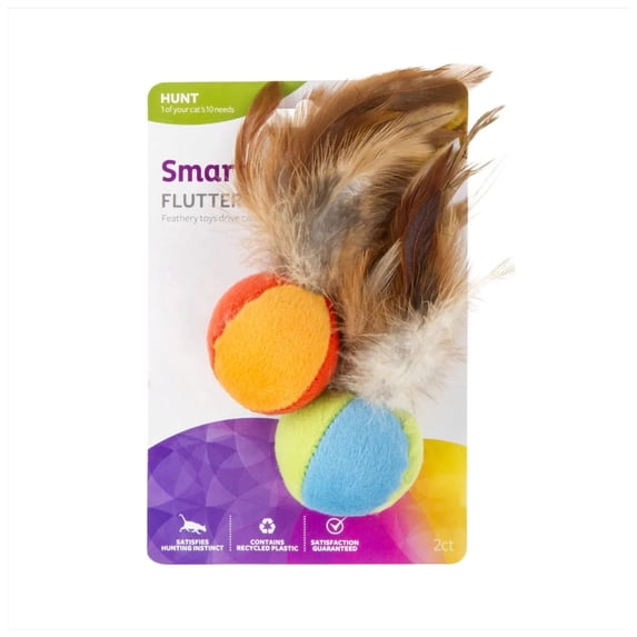 SmartyKat Flutter Balls Set of 2 Plush Catnip Ball Cat Toys
