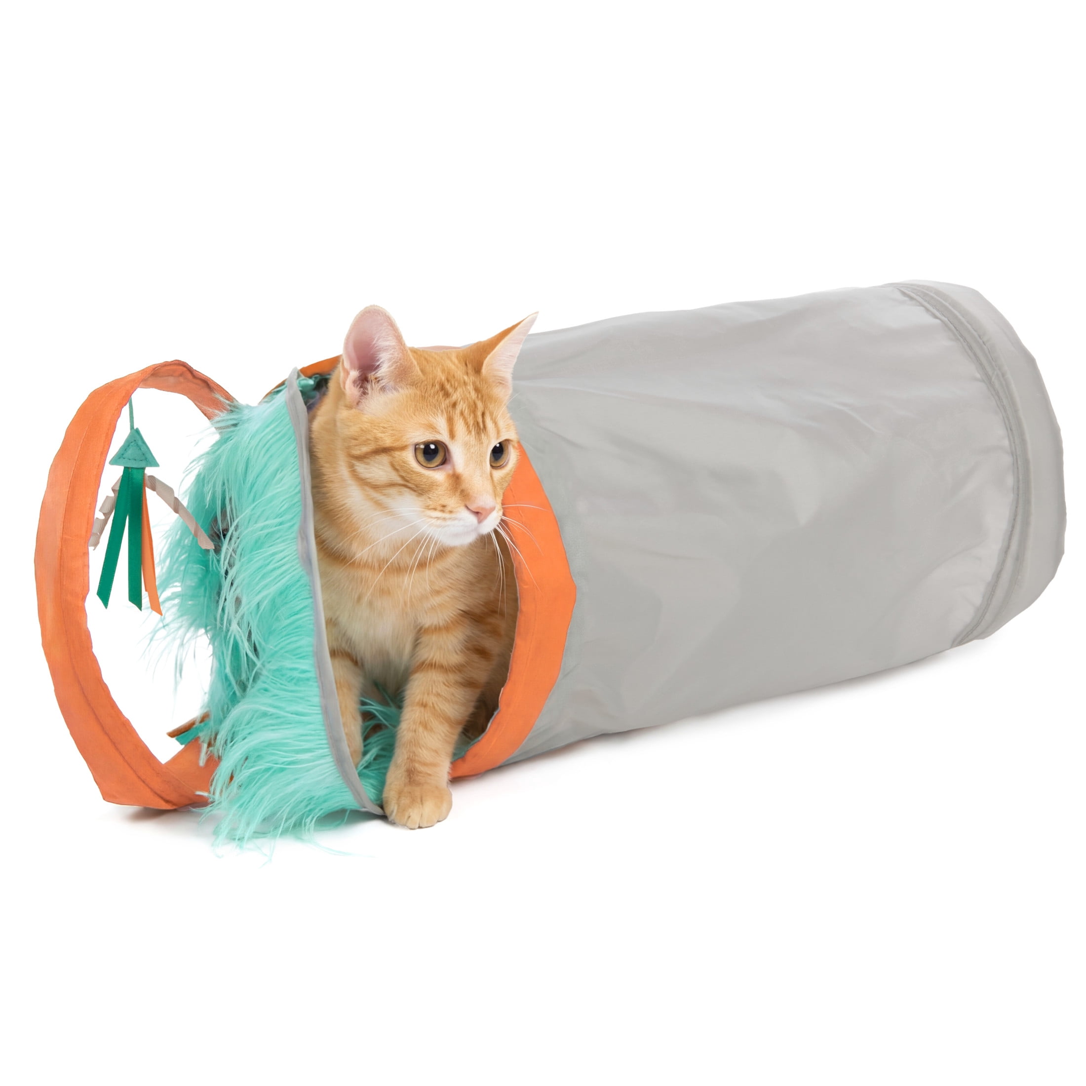 SmartyKat Fringe Frenzy Cat Activity Tunnel, Collapsible 20-inch