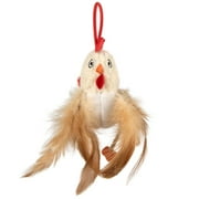 SmartyKat Hyper Hen Elastic Launcher Electronic Chicken Sound Cat Toy with Catnip, White