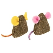 SmartyKat Mousy Mayhem 2-Piece Compressed Catnip Mice Cat Toys, Pink & Orange