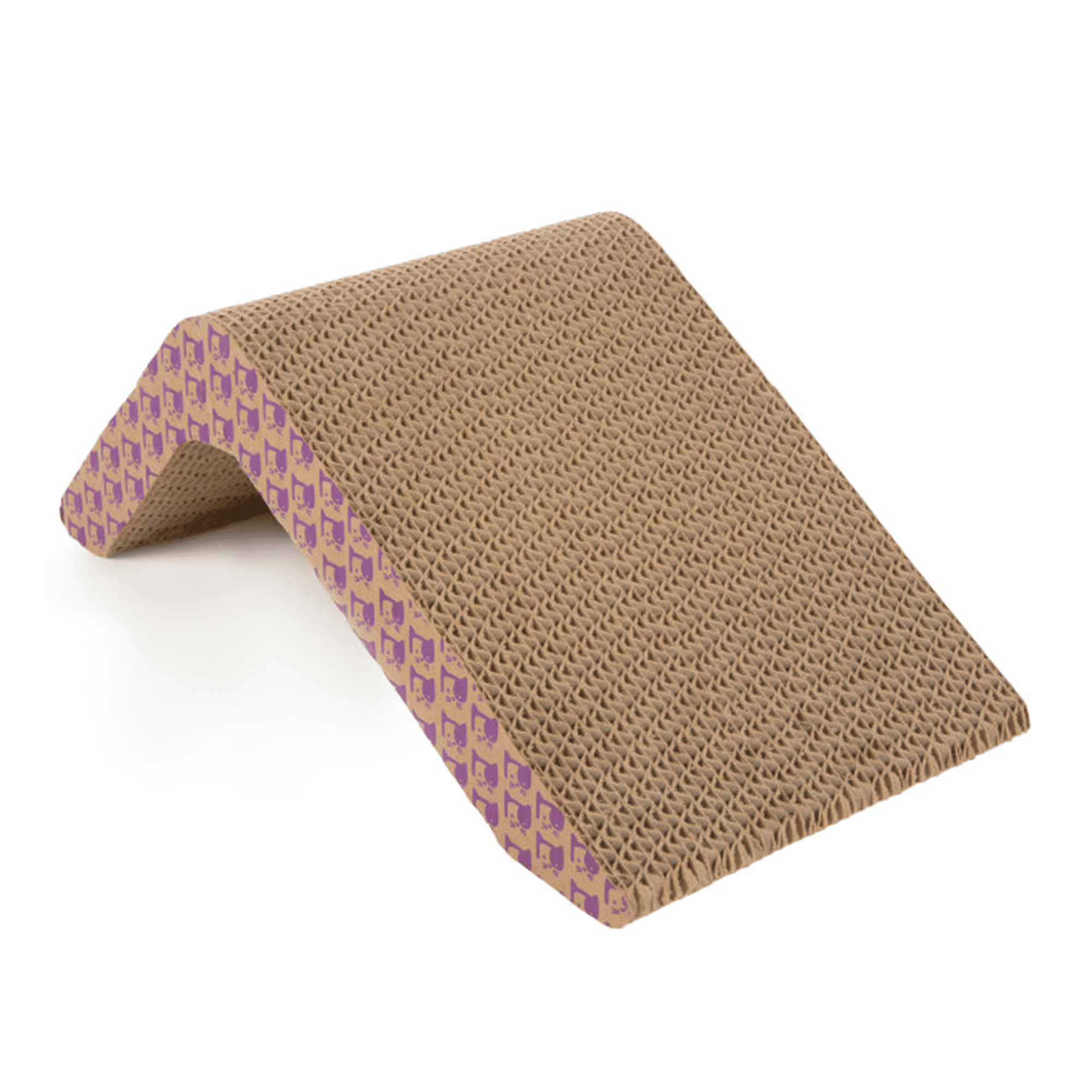 SmartyKat Scratch Ladder, Angled Corrugated Cat Scratcher for Cats & Kittens, Features Catnip Infusion Technology, Recycled Material, Brown