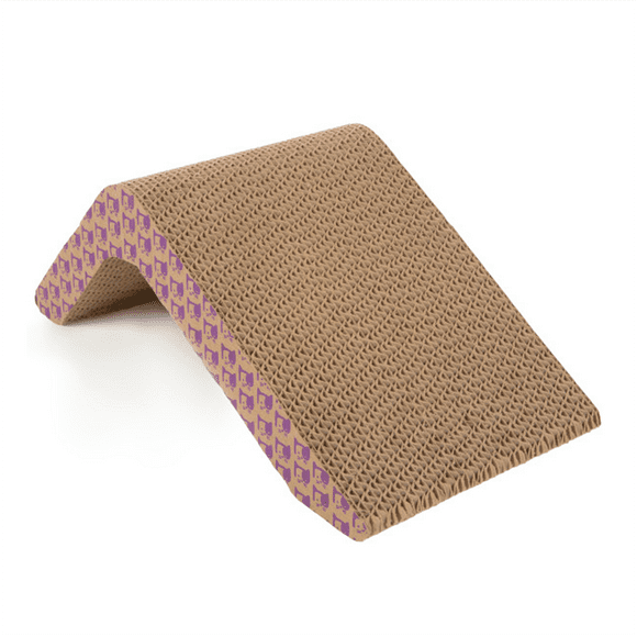 SmartyKat Scratch Ladder, Angled Corrugated Cat Scratcher for Cats & Kittens, Features Catnip Infusion Technology, Recycled Material, Brown