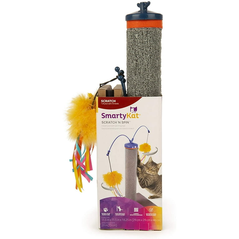 SmartyKat Scratch N Spin Carpet Scratching Post Cat Scratcher