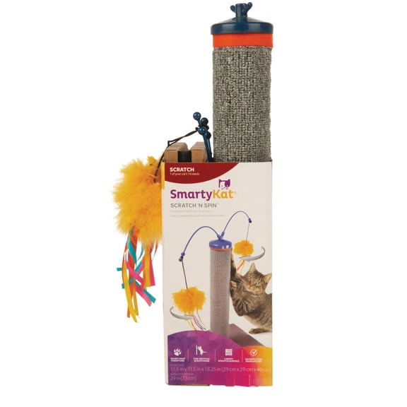 SmartyKat Scratch 'N Spin Carpet Scratching Post Cat Scratcher