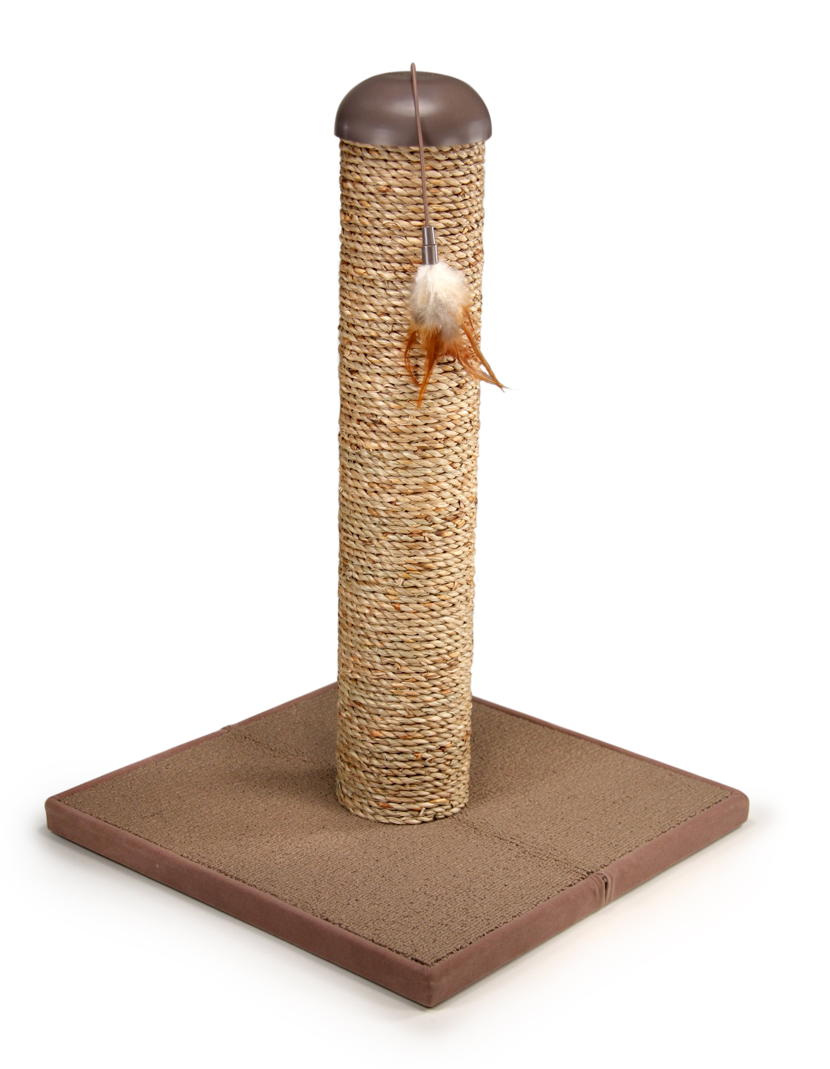 SmartyKat Seagrass Scratch Post with Feather Toy Sea Column +