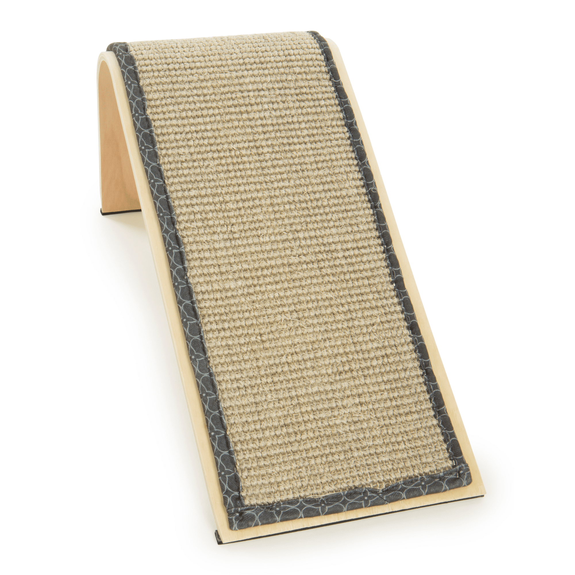Natural Sisal Cat Scratch Ramp with Wooden Frame and Catnip