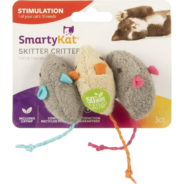 SmartyKat SkitterCritters Catnip Mice 3 Pack