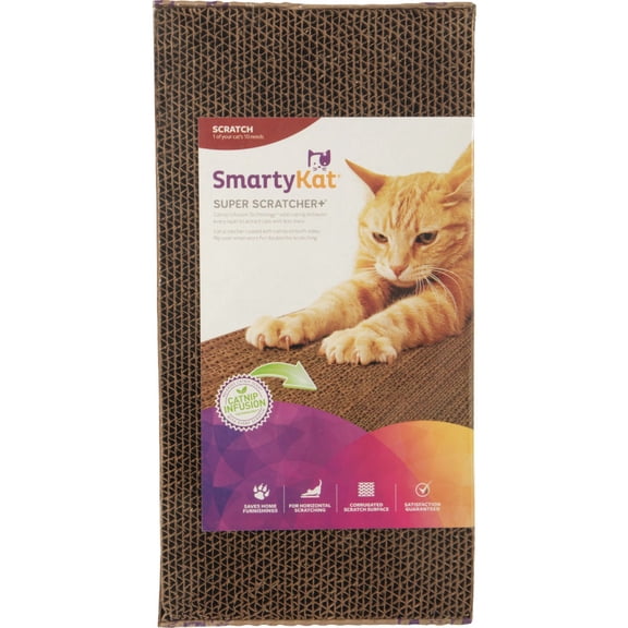 SmartyKat Super Scratcher Cat Scratcher Corrugated Catnip Scratcher
