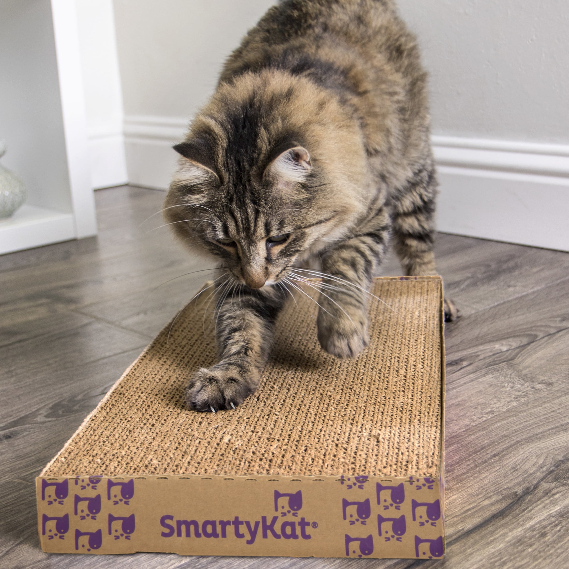 SmartyKat Super Scratcher+ Catnip Infused Corrugated Cardboard Cat Scratching Floor Pad