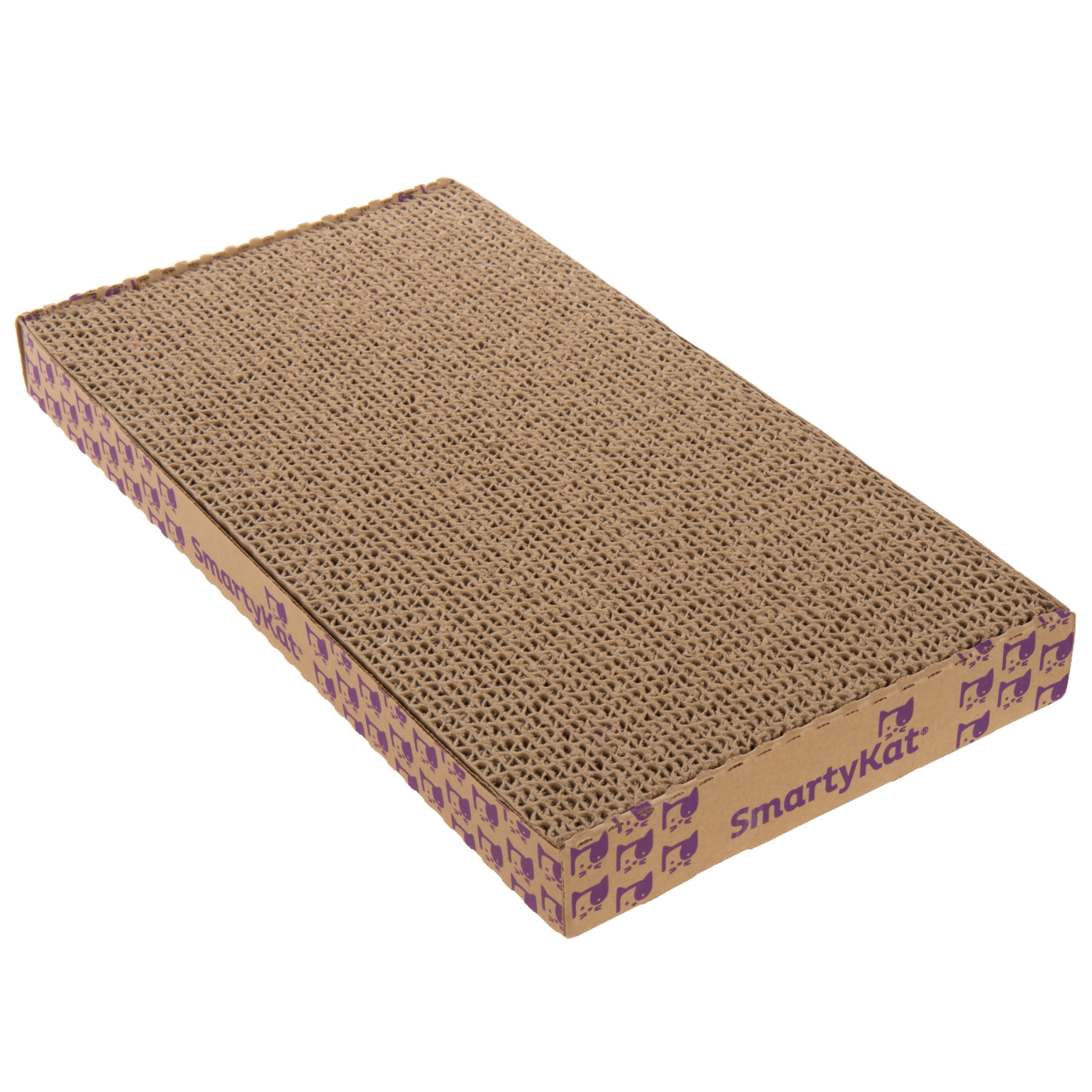 SmartyKat Super Scratcher+ Catnip Infused Corrugated Cardboard Cat Scratching Floor Pad