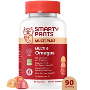 SmartyPants Adult Multi Plus Multi & Omega-3s Gummies, New Improved Formula, Same Premium Nutrients, 90 Ct