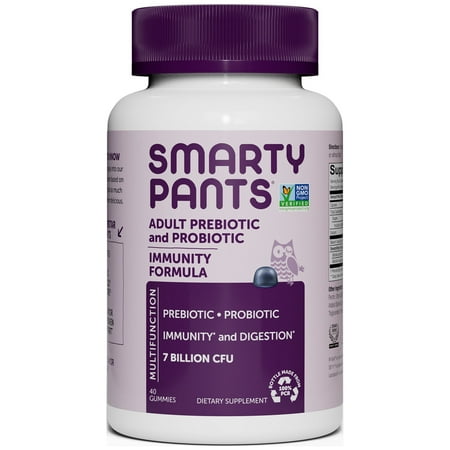 SmartyPants Adult Prebiotic & Probiotic Immunity & Digestive Health Gummy Vitamins - Blueberry - 40ct