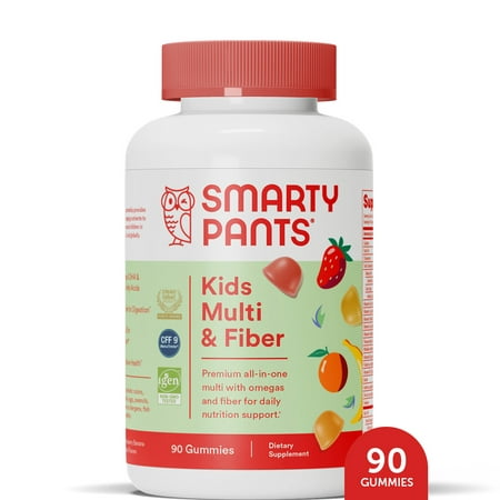 SmartyPants Kids Multi + Fiber & Omega 3 Fish Oil Gummy Vitamins with D3, C & B12 - 90 ct