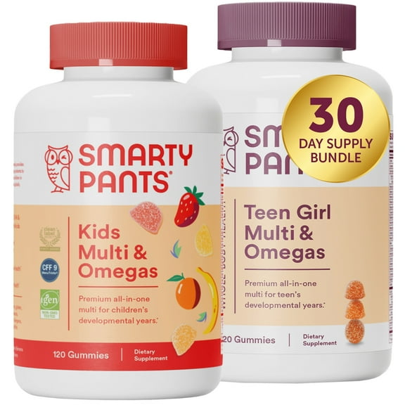 SmartyPants Kids Multivitamin & Teen Girl Vitamins Bundle, 30 Day Supply