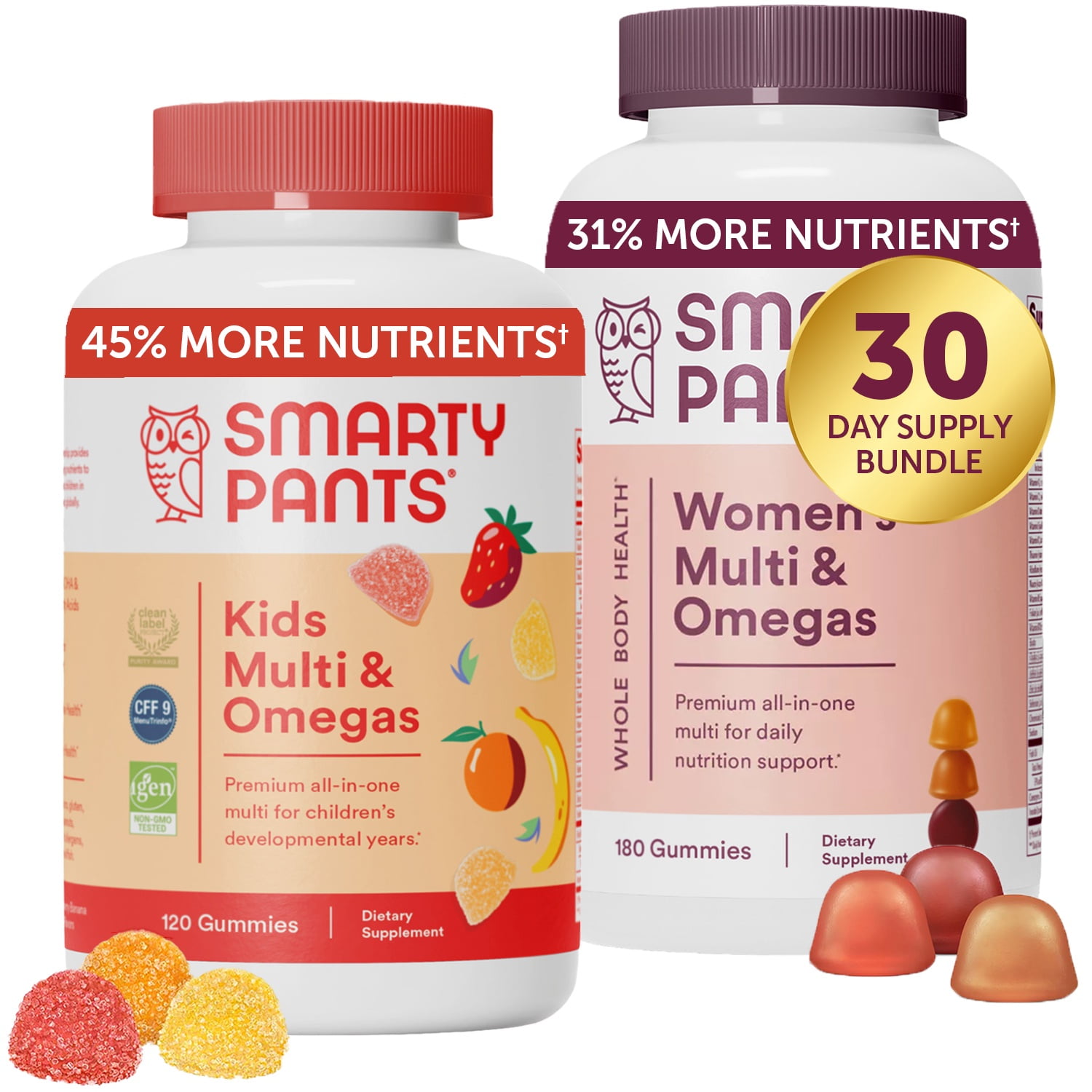 SmartyPants Kids Multivitamin & Womens Vitamins Bundle, 30 Day Supply
