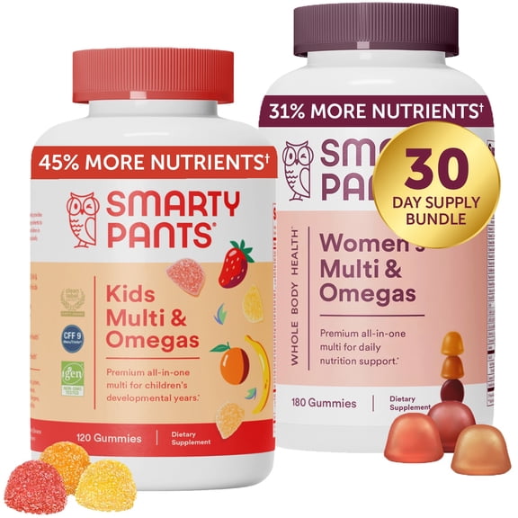 SmartyPants Kids Multivitamin & Womens Vitamins Bundle, 30 Day Supply