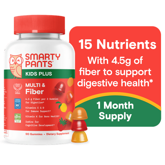 SmartyPants Kids Plus Multi & Fiber Gummies for Digestive Health