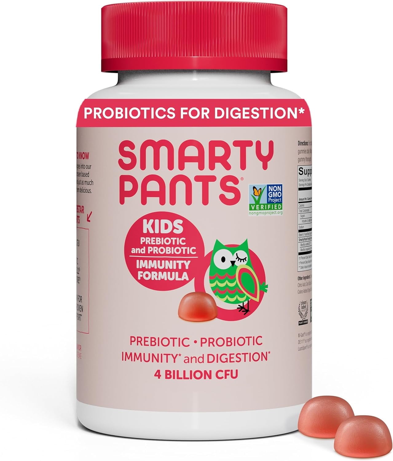 SmartyPants Kids Probiotic Gummies for Gut Health Strawberry Creme, 60 Ct