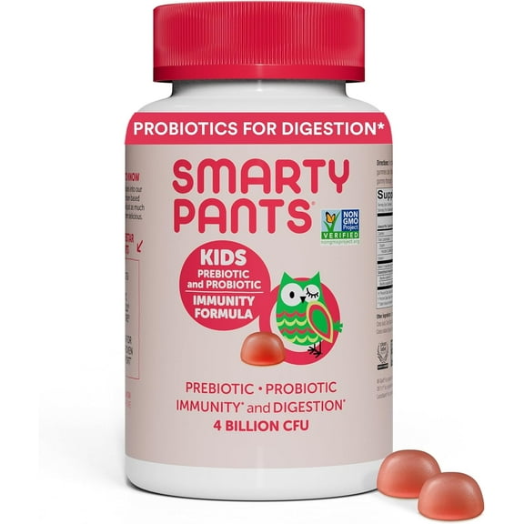 SmartyPants Kids Probiotic Gummies for Gut Health Strawberry Creme, 60 Ct