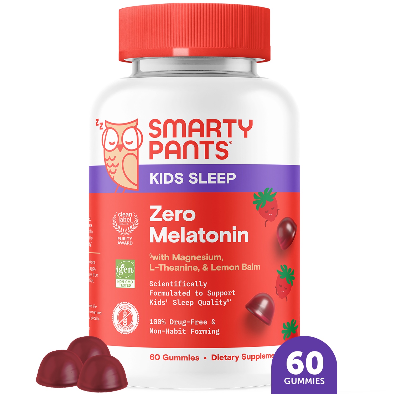 SmartyPants Kids Sleep with Zero Melatonin Gummies, 60 Ct