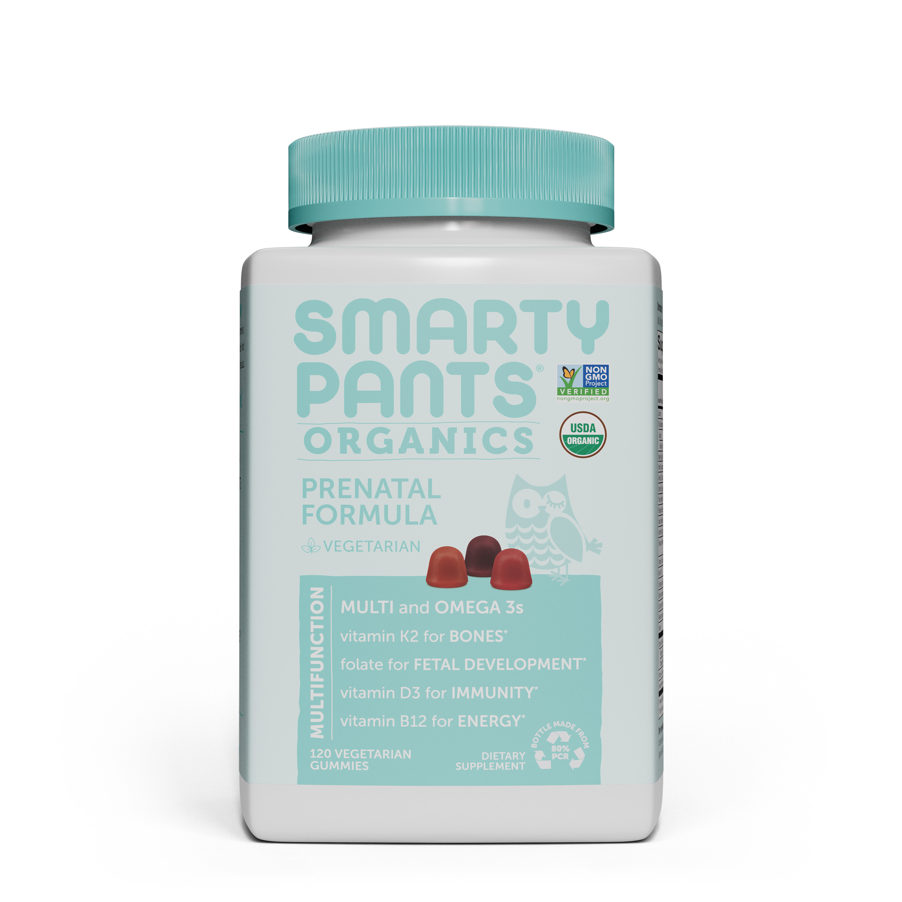SmartyPants Organic Prenatal Multi & Vegetarian Omega 3 & Folate Gummy