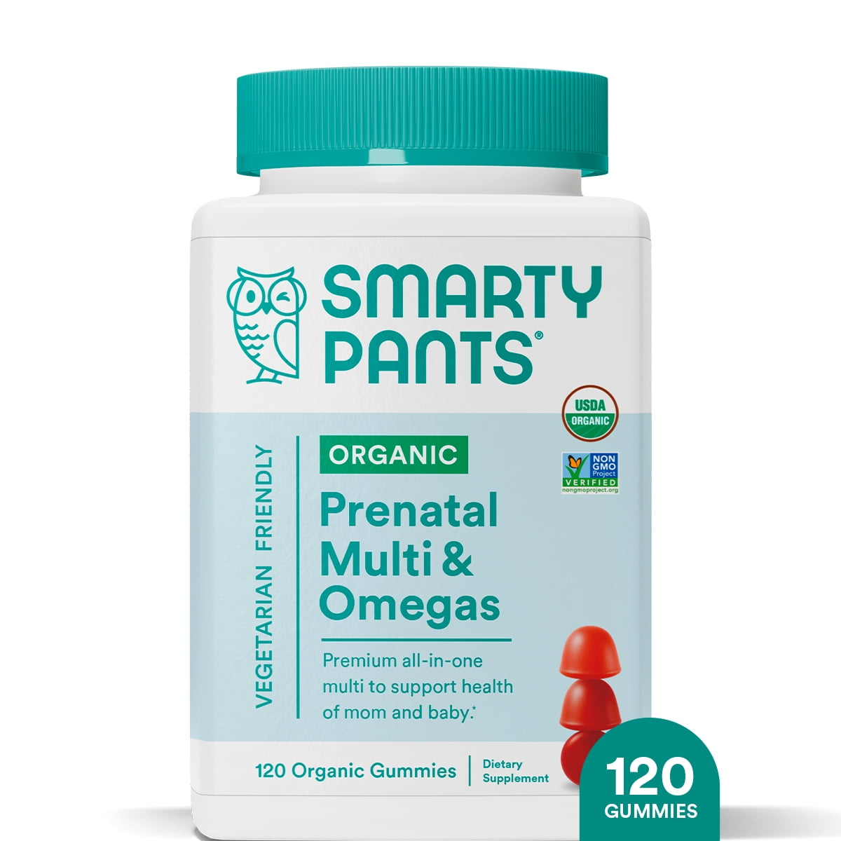 SmartyPants Organic Prenatal Multi & Vegetarian Omega 3 & Folate Gummy