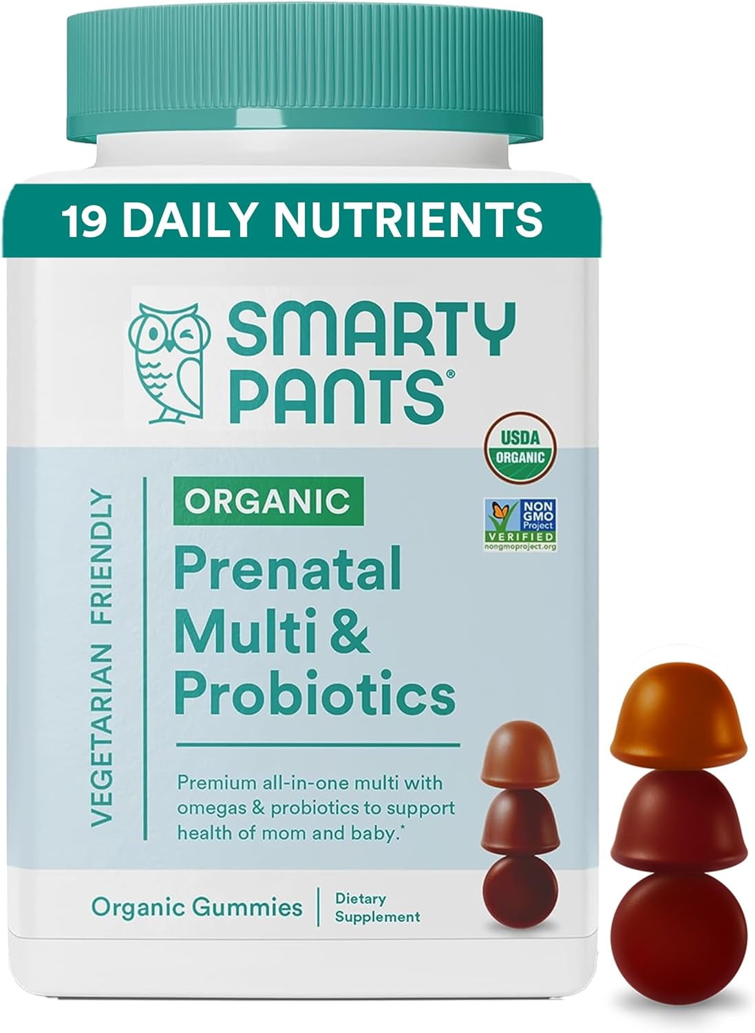 SmartyPants Organic Prenatal Vitamins for Women, Multivitamin Gummies