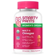 SmartyPants Womens Organic Multi & Vegetarian Omega 3 Gummy Vitamins with D3, C & B12 - 90ct