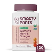 SmartyPants Organic Women's Multi & Vegetarian Omega 3 Gummy Vitamins with D3, C & B12 - 120ct