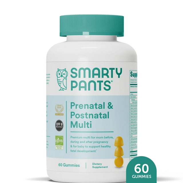 SmartyPants Prenatal & Postnatal Multi Gummy Vitamins with Folate, B12