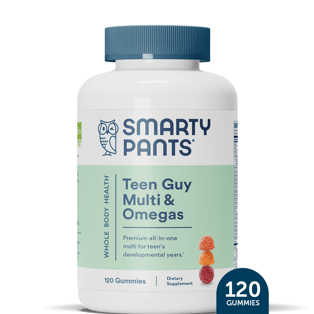 SmartyPants Teen Guy Multi & Omega 3 Fish Oil Gummy Vitamins with D3, C & B12 - 120 ct - image 1 of 12