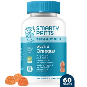 SmartyPants Teen Guy Plus Pineapple Orange Flavor Multi & Omegas 60 Gummies