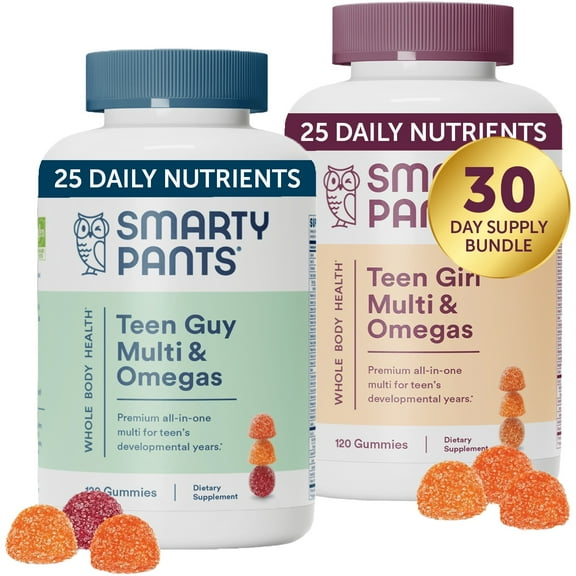 SmartyPants Teen Guy & Teen Girl Multivitamin Gummies Bundle, 30 Day Supply
