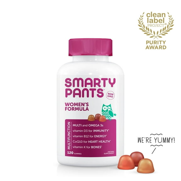 SmartyPants Women's Multivitamin Gummies with Omega 3s, D3, C & B12, 180 Ct