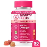 SmartyPants Womens Plus Strawberry, Orange, and Lemon Flavor Multi & Omegas 90 Gummies