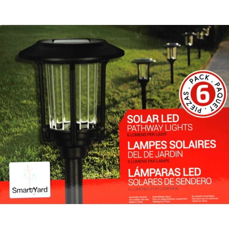 Smartyard Solar Warm White LED Pathway Lights Pack of 6 (6 Lumens) Bronze Finish