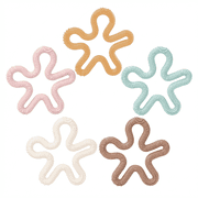 Smasener 5 Pcs Coral Flower Ring Baby Teething Toy Silicone Teether Ring Toys for Babies 6-12 Months Easy to Grasp Clean Infant Teething Relief Soothing Sore Gums