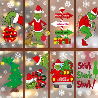 72-Piece Large Removable Christmas Tree Wall Decal Set - Includes Balls, Snowflakes, DIY Holiday Decor