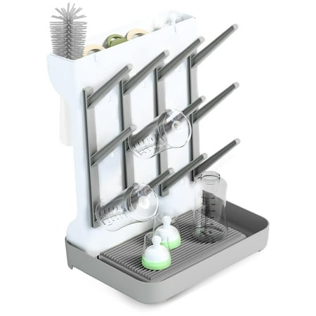 Smasener Baby Bottle Drying Racks, Large Vertical Bottle Drying Racks, Space-Saving Vertical Drying Racks for Cleaning Bottles and Pump Parts (Gray)