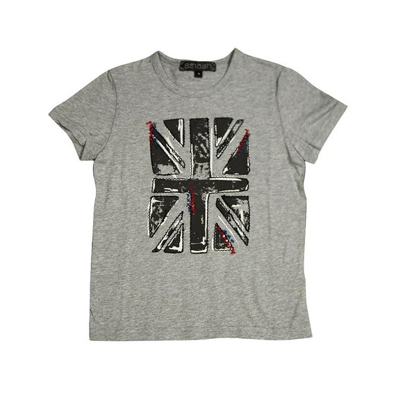 Smash Boys Sizes 4 - 12 Short Sleeve Shirt Top British Invasion Tee 32945-6 (grey)