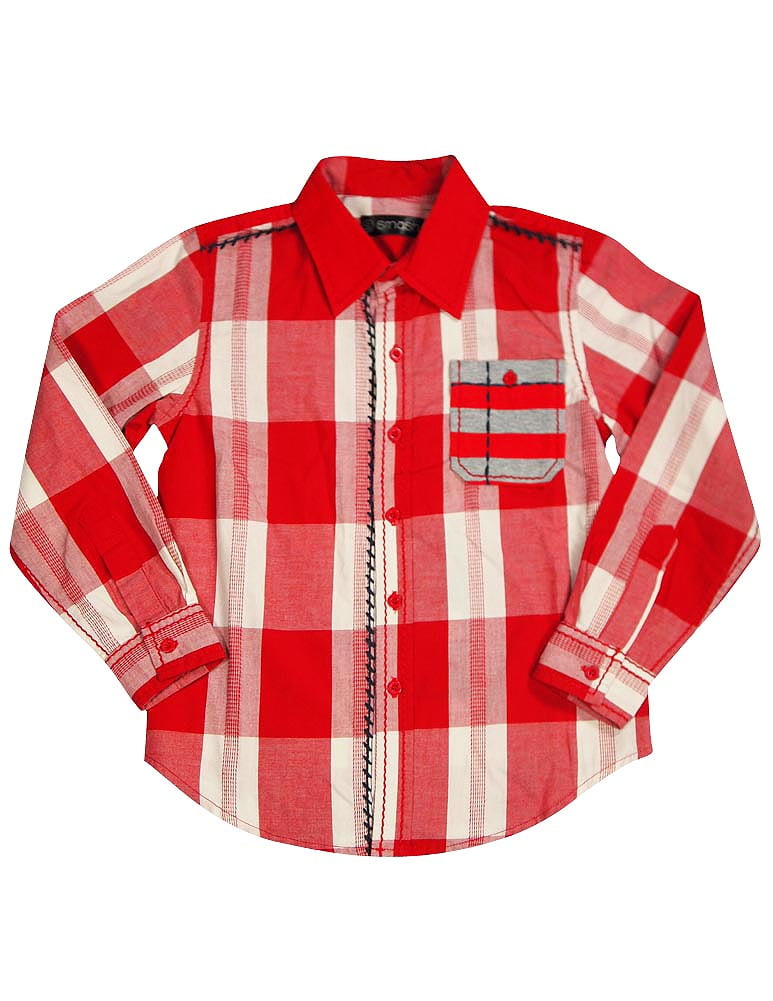 Gioberti Boys Casual Western Solid Long Sleeve Shirt with Pearl Snaps