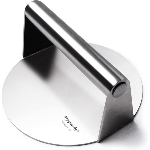 Smash Burger Press 6.3 Smasher | for Griddle Grill Pan Skillet Weight Flat Presser Smashburger Maker 304 Stainless Steel Meat Bacon Sandwich Panini Tool Kit BBQ Lover