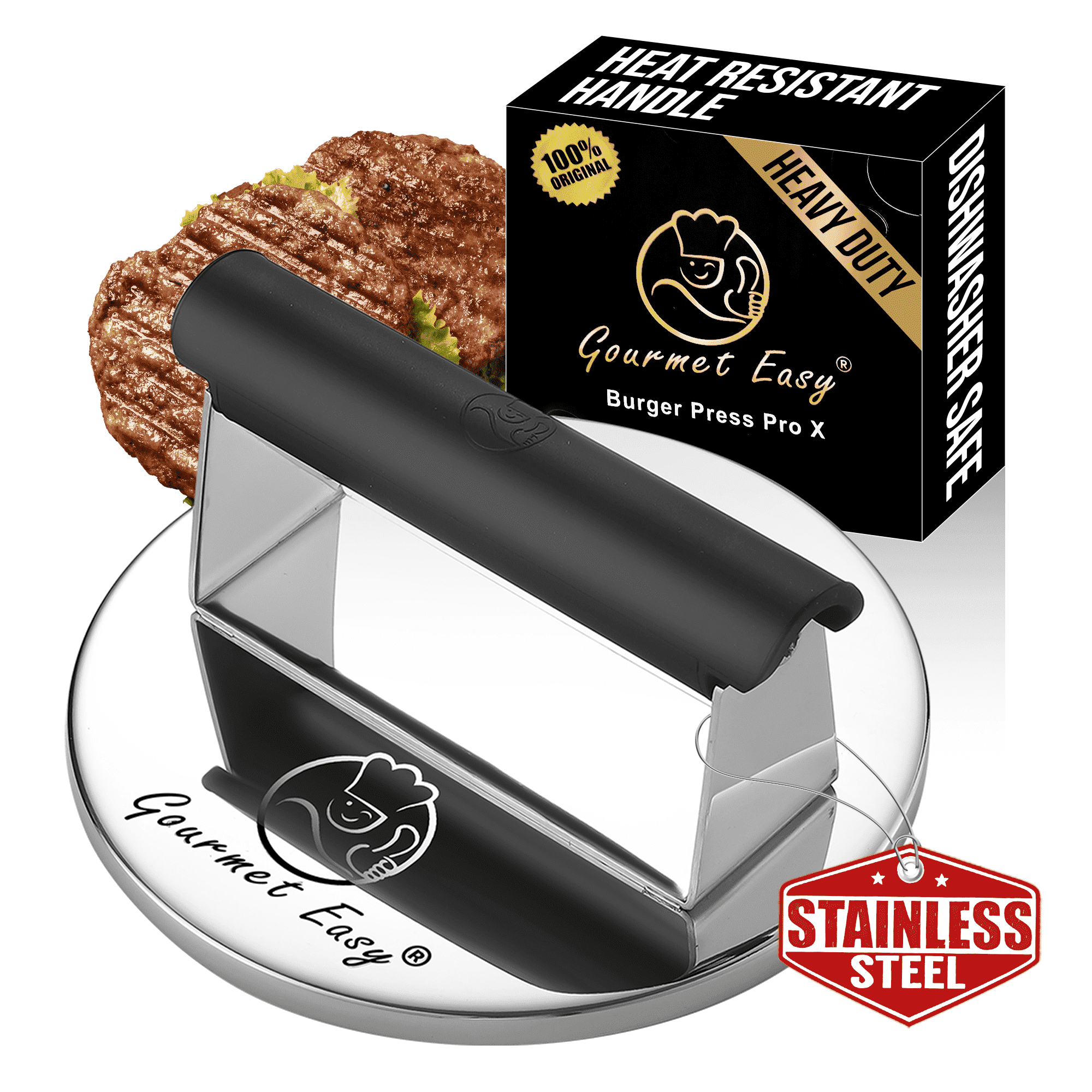 YIWONFU Pressa Hamburger + Spatola Per Burger Set, Acciaio Inox