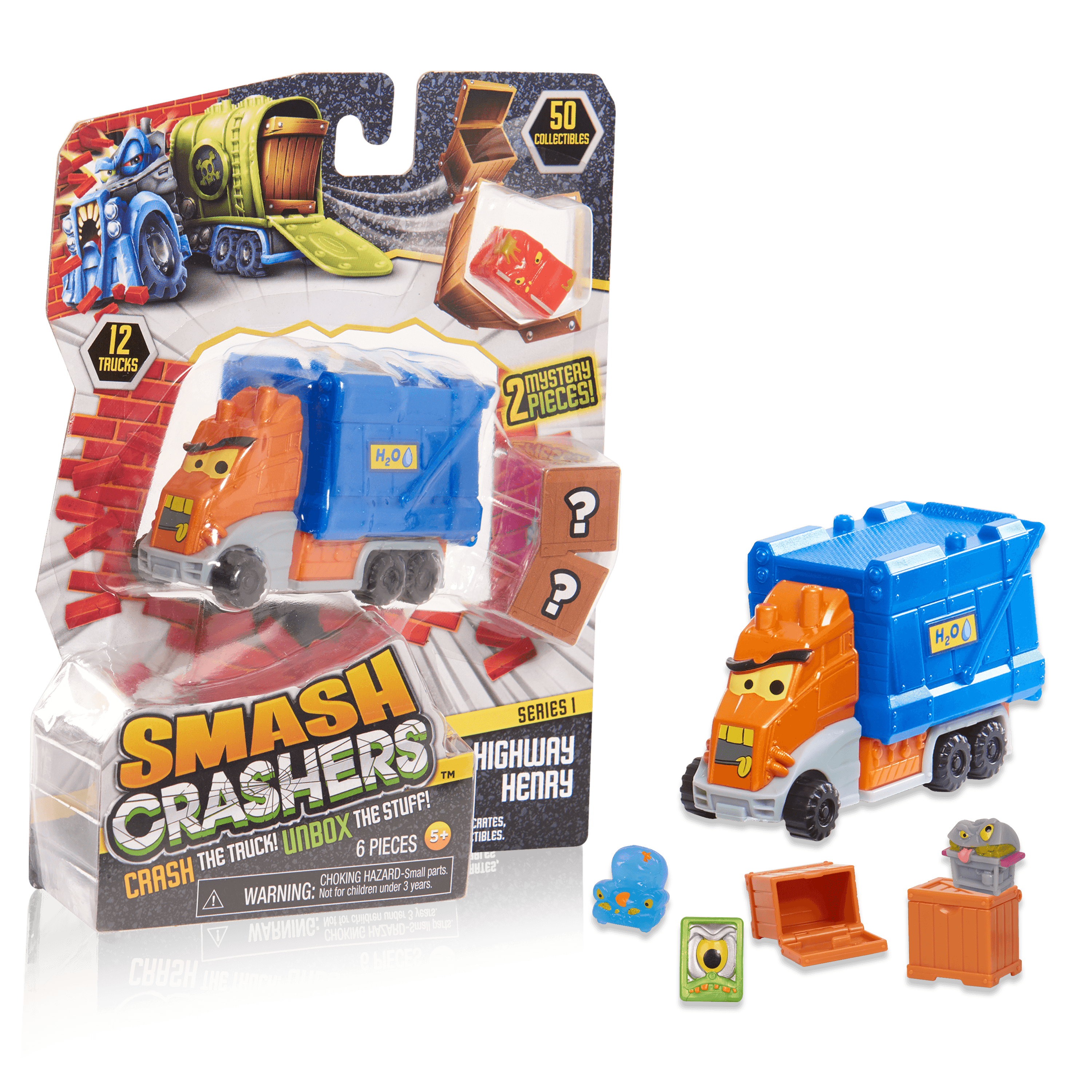 JUST PLAY SMASH CRASHERS SERIES 1 CRASH THE TRUCK UNBOX THE STUFF HIGHWAY  HENRY