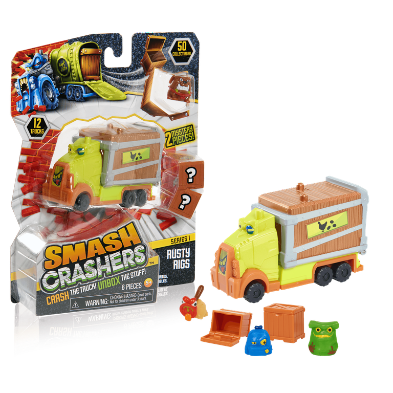 Just Play Smash Crashers Series 1 Rusty Rigs Crash The Truck! UnBox The  Stuff!