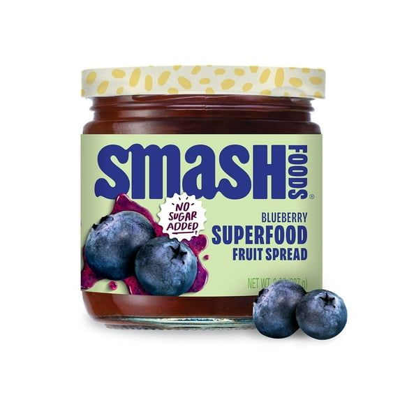 Smash Foods Chia Jam Wild Blueberry 8 oz (Pack of 6)
