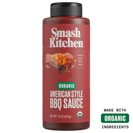 Smash Kitchen Organic American Style BBQ Sauce, 15 oz Bottle